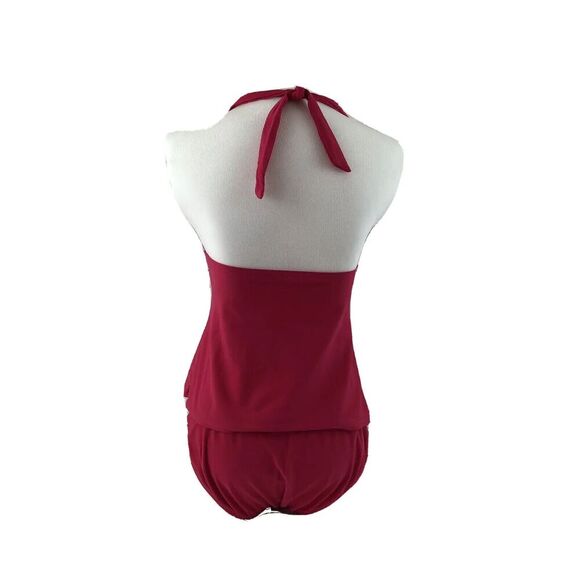 Calypso St Barth For Target Tankini Swimsuit Sz S Embroidered Halter Pink Orange - Picture 2 of 8